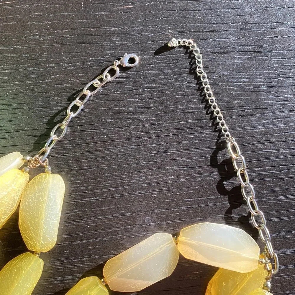 Faux Stone Layered Necklace Adjustable Length Clasp